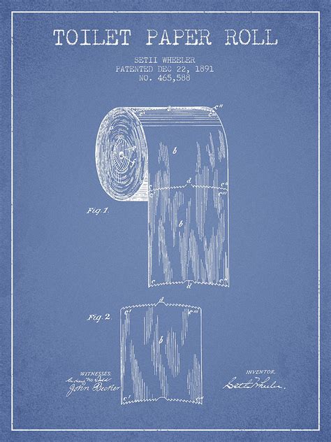 Feel free to explore, study and enjoy paintings with paintingvalley.com Toilet Paper Roll Patent Drawing From 1891 - Light Blue ...