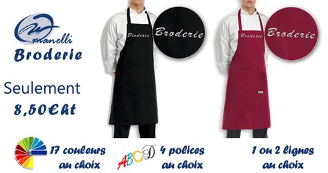 Tablier cuisine personnalisé - tablier brodé - broderie ...