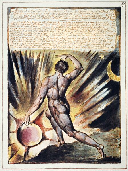 Posterazzi Blake Jerusalem 1804 Nawake Awake Jerusalem Watercolor From