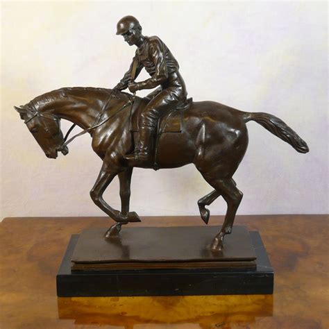 Bronze Equestrian Statue Jockey Horse Sculpture