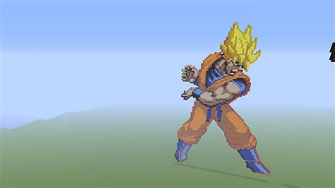 Super Sayin Goku Minecraft Pixel Art By Toombuku On Deviantart