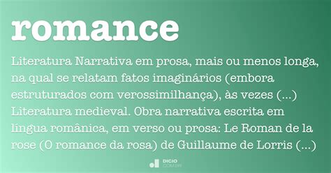 Romance Dicio Dicionário Online De Português