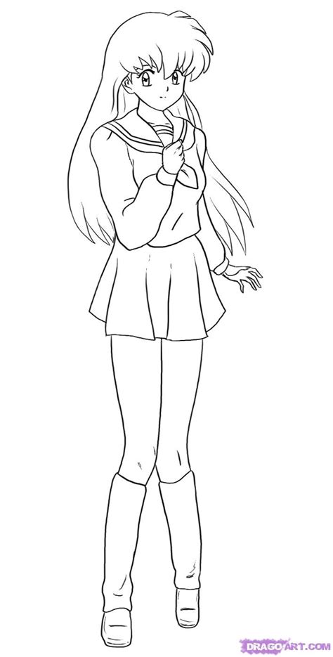 Anime Girl Full Body Drawing At