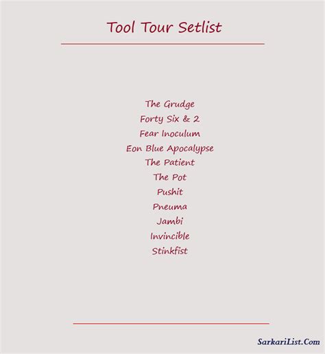 tool tour setlist 2023 tour schedule dates tickets venue