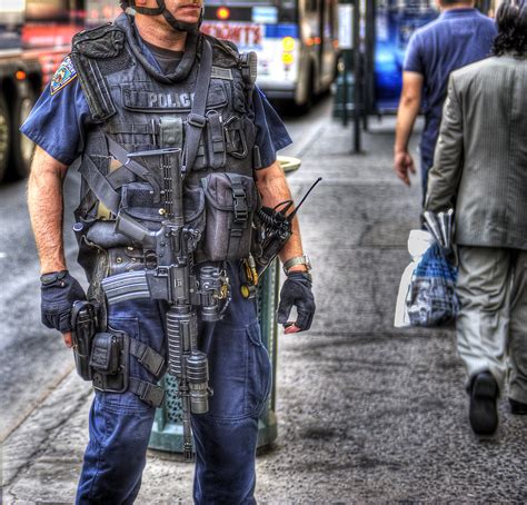 Hdr Police Nypd Esu Officer Working On A Regular Day On Th Flickr