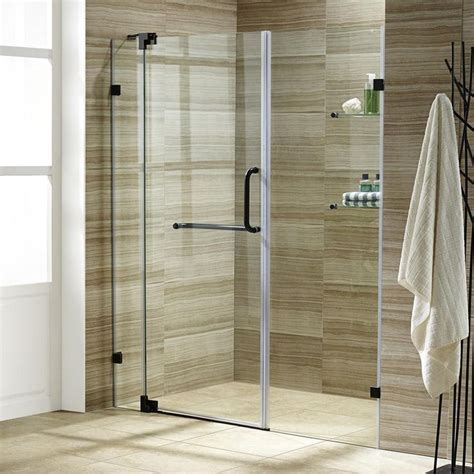 vigo pirouette 48 to 54 in x 72 in frameless pivot shower door in chrome with clear glass and