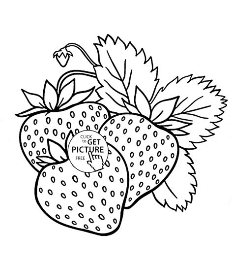 Printable Strawberry Coloring Page