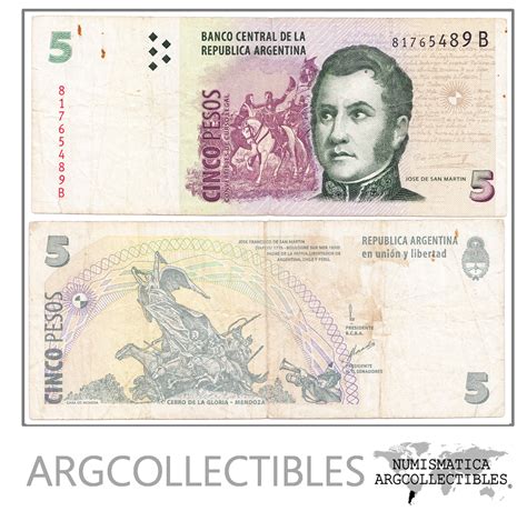 Argentina Billete 5 Pesos Convertibles Año 2001 P 347 F Argcollectibles