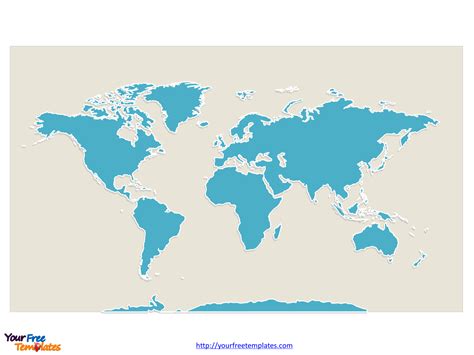 World Map With Continents Free Powerpoint Template