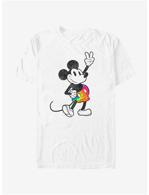 Disney Mickey Mouse Tie Dye Mickey Stroked T Shirt White Boxlunch