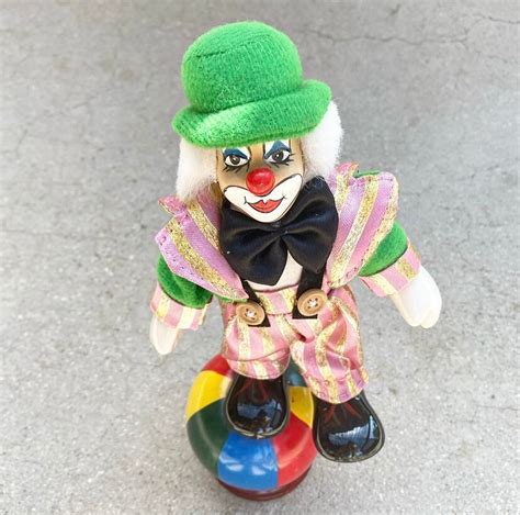 80s Porcelain Clown On Ball