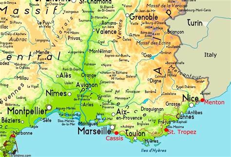 South Of France Map Recana Masana Cassis France Provence France