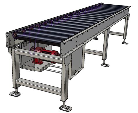 Chain Driven Roller Conveyor 3d Cad Model Library Grabcad