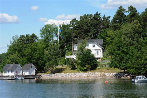 Picturesque House On A Little Island Near Stockholm Stock Photo Image