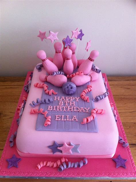 Girls Bowling Party Birthday Cake I Used A Mould To Make The Pins And