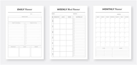 Premium Vector Daily Weekly Monthly Planner Templates Set Of Daily