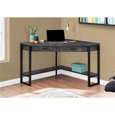 Monarch Specialties Monarch Corner Computer Desk Black Reclaimed Wood