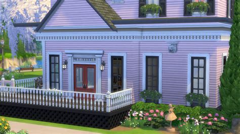 The Sims 4 Pink Victorian House With Wraparound Front Porch Making It
