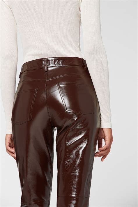 On Sale Womens Patent Leather Pants Ami Paris