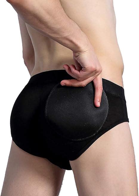 Mens Butt Padded Underwear Hip Enhancing Boxer Briefs Sponge Pad Rear Pocket