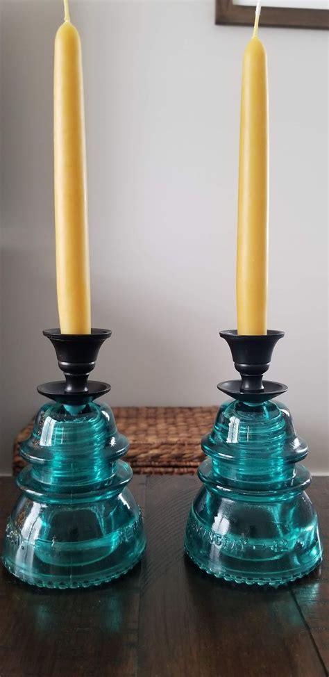 Industrial Candle Holders Candlestick Holder Glass Insulator Etsy