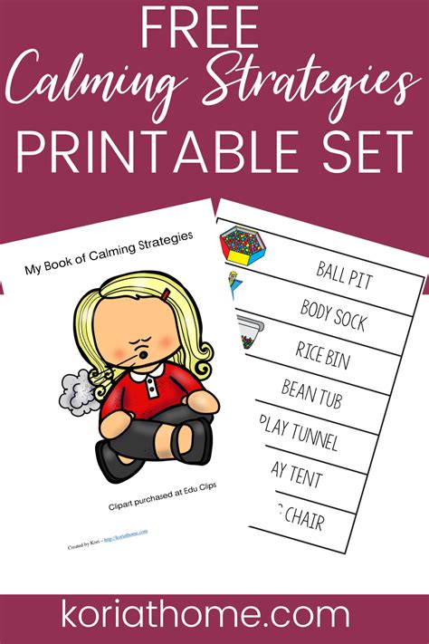 Printable Self Calming Strategies Cards For Autism Meltdowns Calming