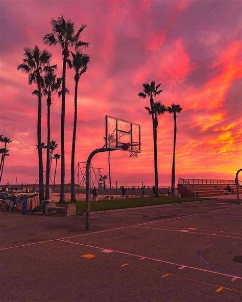 Pretty Basketball Sunset Scenery Wallpaper Sky Aesthetic Sunset