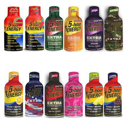 5 Hour Energy Shots Variety Pack Assortment Of Regular And Extra Strength 12 Count Buy Online In