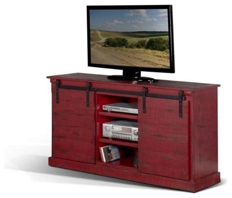 Sunny Designs 62 Tv Stand Burnt Red Entertainment Centers And Tv