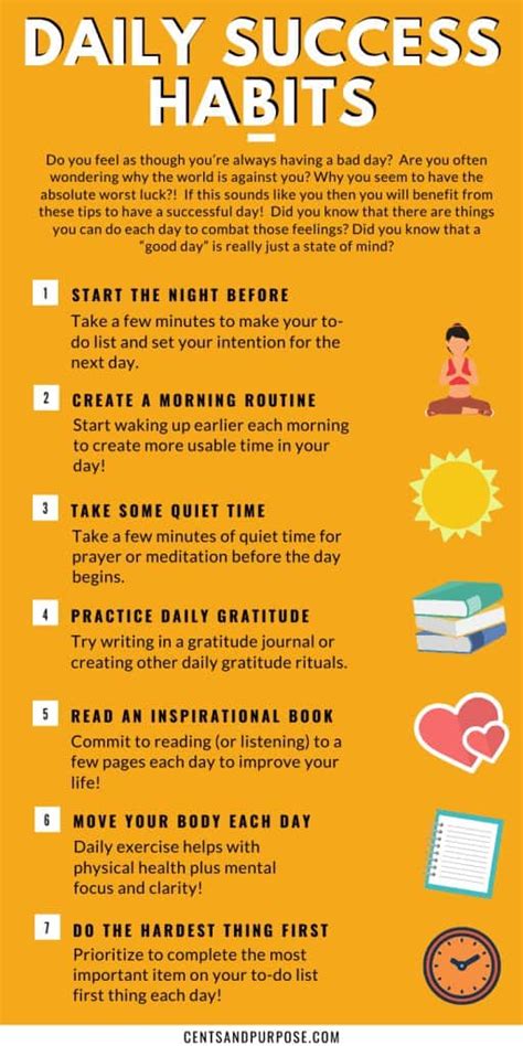 7 Secrets For A Successful Day Daily Infographic