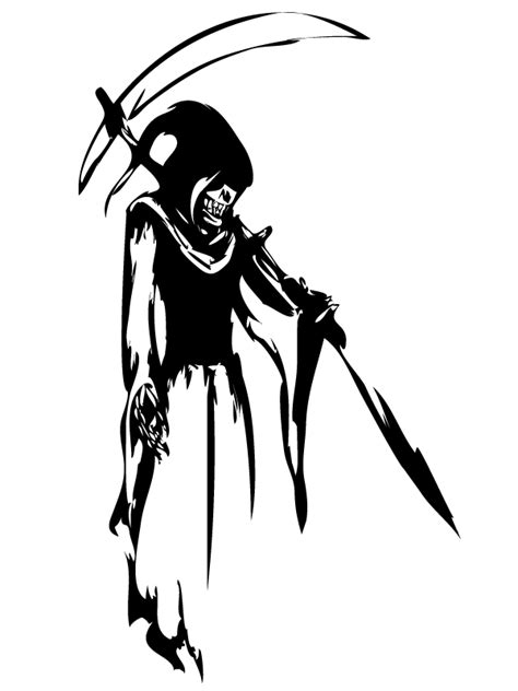 Grim Reaper Scythe White Png Tewskits