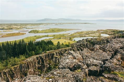 Icelandic Rural Landscape With Rivers Thingvellir Park Stock Photo