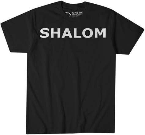 Shalom T Shirt Hebrew Jewish Peace White Letters Unisex Shirt Ebay