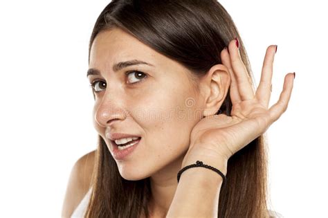 Woman Listening Carefully Stock Photo Image Of Hear 82573082