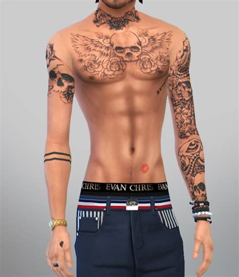 Sims 4 CC Chest Tattoo