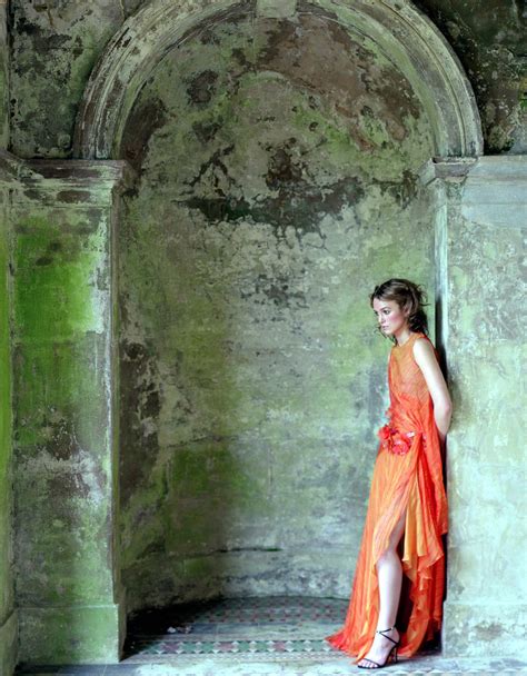 Keira Knightley Coral Orange Orange Dress Keira Knightly Vintage