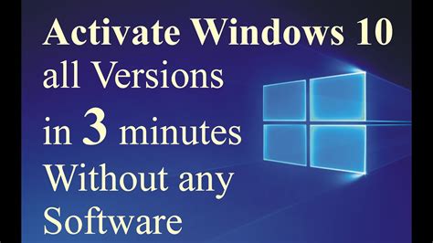 how to activate windows 10 without any software windows10 all version activation youtube