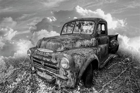 Old Vintage Truck Black And White Photograph By Debra And Dave