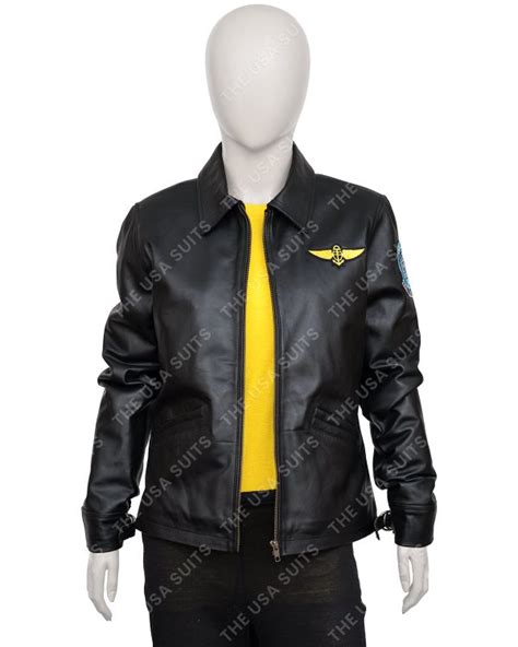 Top Gun Pilot Charlie Leather Jacket Black Leather Jacket