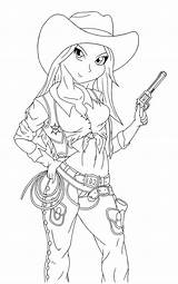 Cowgirl Coloring Cute Outfit Olds sketch template