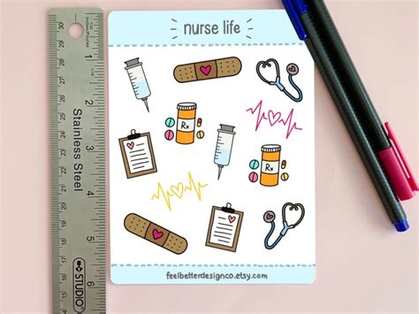 Nursing Sticker Pack Hospital Stickers Healthcare Stickers Etsy