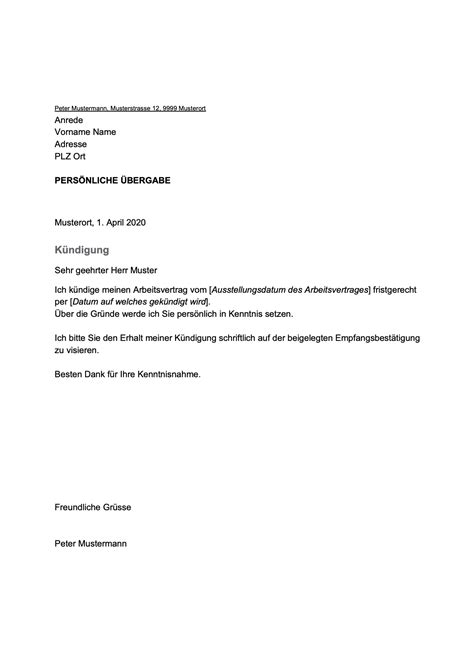 Wenn ein arbeitnehmer ein angestelltenverhältnis beenden will, muss er ein kündigungsschreiben verfassen. Kündigungsschreiben Vorlage für Arbeitnehmer | kostenlos ...