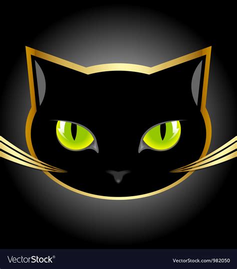 Black Cat Head Royalty Free Vector Image Vectorstock