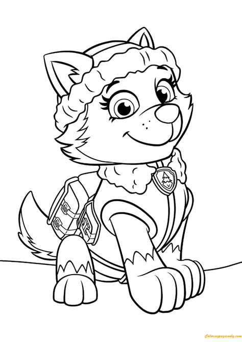 Have you meet everest yet on paw patrol? Paw Patrol Everest Coloring Page - Free Coloring Pages Online