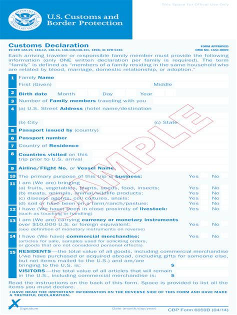 U S Customs Declaration Form Pdf Fill Out And Sign Printable Pdf