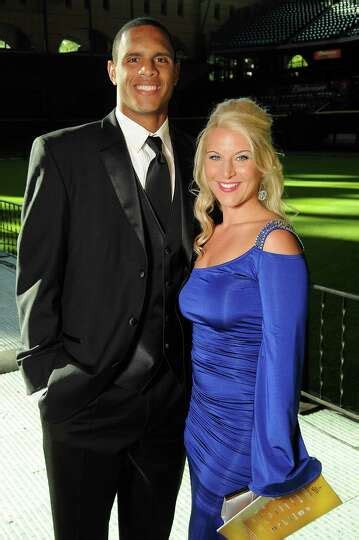 Outfielder Justin Maxwell And His Wife Loren At The Astros Photo