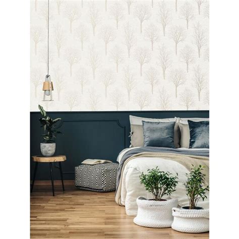 Graham And Brown Tranquility 56 Sq Ft Ivory Vinyl Textured Floral