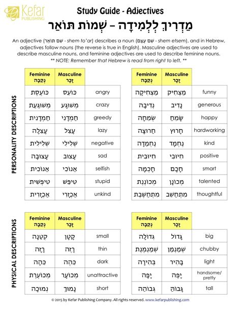 Hebrew Reading Worksheet
