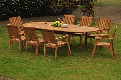 Grade A Teak Wood Dining Set 10 Seater 11 Pc 117 Double Extensions