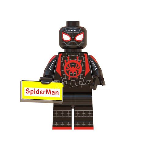 Miles Morales With Black Suit Lego Toys Into The Spider